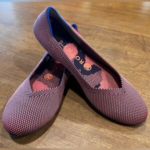 Rothy's The Flat Rose Double Stitch Knit Fabric Slip On Ballet Flats Womens US 8